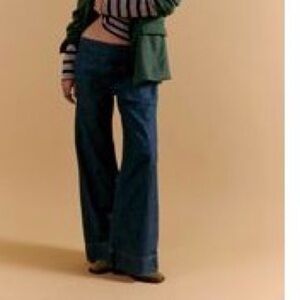 We The Free Breezy Denim Pull On Jeans Dark Wide-Leg Jeans - XL